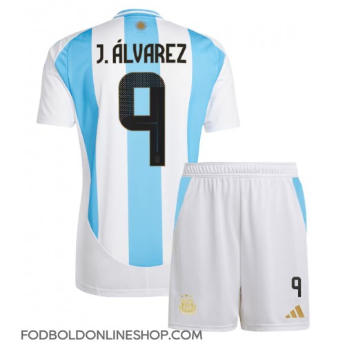 Argentina Julian Alvarez #9 Hjemme Trøje Børn Copa America 2024 Kortærmet (+ Korte bukser)